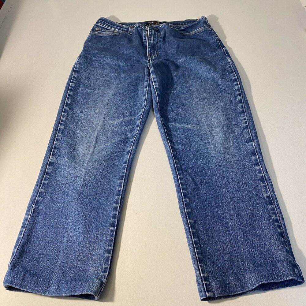 Style & Co Womens Blue Denim Medium Wash Bootcut Jeans Size 12 Y2K Jeans